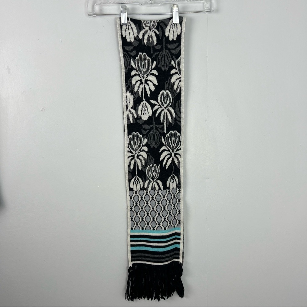 Smartwool Floral Merino Wool Blend Scarf Fringe